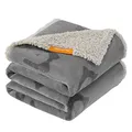 Produktbild: Feandrea wasserdichte Hundedecke, Sherpa Fleece Haustier Decke für mittelgroße und große Hunde, Katzen, 152 x 127 cm, XL, maschinenwaschbar, beidseitiger Sofabezug-Schutz, grau PPB060G01