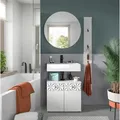 Produktbild: Mid.you Badezimmer, Weiß, Glas, Holzwerkstoff, 3-teilig, 3 Fächer, 91 cm, FSC Mix, stehend, Badezimmer, Badmöbelsets & Badmöbelserien, Badmöbel-Sets