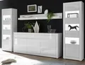 Produktbild: Furn.Design Wohnwand Nobile, (Wohn- und Esszimmer Möbel-Set 4-teilig in weiß), Hochglanz, mit Soft-Close