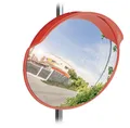 Produktbild: Relaxdays Verkehrsspiegel 60cm Sicherheitsspiegel Innen/Außen rot Ø60 cm Rund