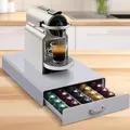 Produktbild: Navaris Kapselhalter kompatibel mit Nespresso Kapseln - Aufbewahrung für 50 Kaffeekapseln für Kapselmaschine - Aufbewahrungsbox Kaffeekapseln - Grau