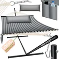 Produktbild: KESSER® Hängematte HILL mit Gestell Kissen Doppelhängematte für 2 Personen-Stabiler Rahmen -200kg Belastbarkeit Indoor & Outdoor XXL Hängesessel Doppel Mehrpersonen Garten Pool Balkon Terrasse