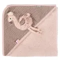 Produktbild: Fehn Kapuzenbadetuch Flamingo – Bade-Poncho aus Frottee mit Kapuze und niedlichem Flamingo Motiv – saugstark & kuschelweich – für Babys und Kleinkinder ab 0+ Monaten