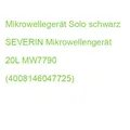 Produktbild: Mikrowellegerät Solo schwarz SEVERIN Mikrowellengerät 20L MW7790 (4008146047725)