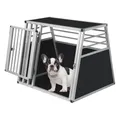 Produktbild: EUGAD Hundetransportbox Aluminium, Kofferraum Transportbox Hundebox für große/mittlere Hund Katze 80x65x65cm, Autotransportboxen Auto Hundebox Zuhause Reise, Leicht zu reinigen und Stabil
