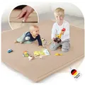 Produktbild: BabyBeFun Spielmatte [Extra Weich] 3cm dicke Krabbelmatte Baby, hochwertiger Memory-Schaum, Rutschfest, Deutsche Marke beige 200 cm x 180 cm