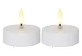 Produktbild: LED Teelicht 2er Set Flamme Timer weiß 5,5x5,8cm Kunststoff Star Trading