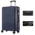 Produktbild: YONSLY Handgepäck-Trolley Premium Reisekoffer Hartschalen-Trolley Rollkoffer ABS in M–XL, 4 Rollen, TSA-Schloss, YKK-Reißverschluss, austauschbare Rollen und Griffe blau 76 cm