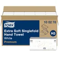 Produktbild: Tork extra weiche Zickzack Papierhandtücher Premium 100278 - H3 Falthandtücher für Zickzack Papierhandtuchspender - besonders saugfähig, 2-lagig, weiß - 15 x 200 Tücher