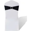 Produktbild: vidaXL 25 x Stuhlschleifen Stretch Schleifenbänder + Diamant Schnalle Schwarz