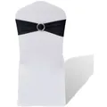 Produktbild: 25 x Stuhlschleifen Stretch Schleifenbänder + Diamant Schnalle schwarz