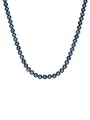 Produktbild: Valero Pearls Damen Perlenkette 925/- Sterling Silber mit Potato Süßwasser-Zuchtperlen 7-8 mm dunkelblau/pfauenblau - Perlenhalskette