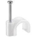Produktbild: 100x Kabelschelle mit Befestigungsnagel Kabelklemmen Nagelschelle Weiß ø5 mm