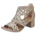 Produktbild: Rieker Sandalette Sommerschuh, Schaftsandale, Urlaubschuh, Blockabsatz mit Glitzersteine beige 38 EU