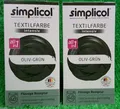 Produktbild: 2x Simplicol TEXTILFARBE intensiv OLIV-GRÜN flüssige Rezeptur All in1 Versand 0€