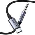 Produktbild: Audiokabel AUX 3,5 mm mini jack - USB Typ C für Telefon/Tablet 1 m, Ugreen, Schwarz