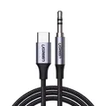 Produktbild: Stereo-Audiokabel AUX 3,5 mm Mini-Klinke - USB-C für Telefon Tablet 1m schwarz