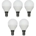 Produktbild: 5 x LED Glühlampe Glühbirne Tropfen Kugel E14 4W Ersatz für 30W 320lm 4000K 230V