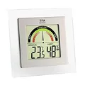 Produktbild: TFA Dostmann Digitales Thermo-Hygrometer, farbige Komfortzonen, gesundes Raumklima, Innentemperatur, Luftfeuchtigkeit Silber/Transparent L 88 x B 17 (41) x H 87 mm