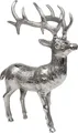 Produktbild: MichaelNoll Dekofigur Hirsch Deko - Stehend - Rentier Aluminium Silber Dekofigur - XL 37 cm