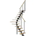 Produktbild: Dolle Mittelholmtreppe Boston 1/4gew. Stufen Eiche Metall Anthrazit FSC®