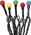 Produktbild: hellum Kugel Lichterkette mit Timer, LED Lichterkette innen mit 20 bunte LED Kugeln, Partybeleuchtung beleuchtet 190cm, Batteriebetrieben indoor für Party, Gerten, Weihnachten Dekoration, 521238