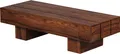 Produktbild: WOHNLING Couchtisch Massiv-Holz Sheesham 120cm breit Design Wohnzimmer-Tisch dunkel-braun Landhaus-Stil Beistelltisch