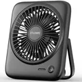 Produktbild: Otlonpe Tischventilator Leise, 4000mAh Akku Tisch Ventilator Tragbar, 4-Speed Tischventilatoren Klein, 180° Klappbarer USB Ventilator für Büro, Schlafzimmer, Reisen