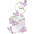 Produktbild: Schmetterlinge Kuchendeko Set Violett 11 Stück Torten Cupcake Topper bunt