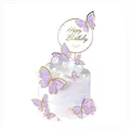 Produktbild: 11 Stück Schmetterlinge Kuchendeko Set Geburtstag Violett Papier