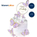 Produktbild: Schmetterlinge Tortendeko 11 Stück 3D Cupcake Topper Violett Geburtstag Mädchen
