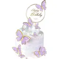 Produktbild: Kuchendeko Set Schmetterlinge Geburtstag, Cupcake Topper, Torten Dekoration, ...