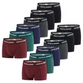 Produktbild: JACK & JONES Boxershorts Herren 12er Pack Basic Trunks Boxer Stretch Unterhosen Unterwäsche Retroshorts Set Baumwolle, Größe:5XL, Farbe:Farbmix 2