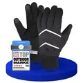 Produktbild: Alpensattel Fahrradhandschuhe PolarTherm Winter Handschuhe (Handschuhset, 1-St., Thermofleece und Touchfunktion) warm, wasserdicht & touchscreenfähig schwarz L