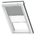 Produktbild: VELUX Verdunkelung Plus DFD Manuell Uni Grau/Weiß 0705, C02, Aluminiumschiene,GEL,Manuell,VELUX