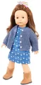 Produktbild: Götz 2490334 Precious Day Girls Elisabeth Mein Stern Puppe - 46 cm große Stehpuppe mit braunen Haaren, braune Schlafaugen in 9-teiligem Set
