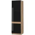 Produktbild: Vicco Herdumbauschrank Fame-Line Schwarz-Eiche Hochglanz/Goldkraft Eiche 60 cm