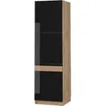 Produktbild: Vicco - Herdumbauschrank Fame-line, Schwarz Eiche Hochglanz, 60 Cm