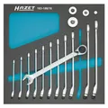 Produktbild: HAZET Knarren Ring-Maulschlüssel Satz mit Vierkant-Adaptern 163-186/16 Aussen Doppel-Sechskant-T... (10 mm, 11 mm, 12 mm, 13 mm, 14 mm, 15 mm, 16 mm, 17 mm, 18 mm, 19 mm, 8 mm, 9 mm) (163-186/16)