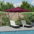 Produktbild: Freischwingender Roma Sonnenschirm mit LEDs Bordeaux Rot 352x251x265 cm Aluminiu