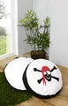 Produktbild: TiCAA Rundes Kissen-Set für Kinderzimmer 2-teilig (Pirat Schwarz-Weiß) NEU