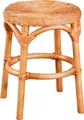 Produktbild: Krines Home Badhocker Hocker aus natürlichem Rattan Rattanhocker Beistell-Hocker Rund Ø 34cm, Schemel Badhocker
