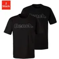 Produktbild: T-Shirt BENCH. LOUNGEWEAR, Damen, Gr. S, schwarz, Single Jersey, Obermaterial: 100% Baumwolle, unifarben, Basic, Basic normal, Rundhals, Shirts T-Shirt, Shirt mit Logoprint, Basicshirt mit Rundhals aus reiner Baumwolle