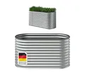 Produktbild: STEELSØN Hochbeet Hydra aus verzinktem Stahl-Wellblech (160 cm breit, Silber), Gemüsebeet mit offener Bodenstruktur