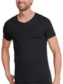 Produktbild: Schiesser Herren Unterhemd T-Shirt V-Ausschnitt Long Life Cotton - 172468, Größe Herren:5, Farbe:schwarz