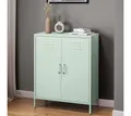 Produktbild: skølm Kommode Atria (auch verfügbar mit Schubladen, pastellgrün, 100x80x38 cm), Metallschrank, schmal mit Doppeltür und 2 variablen Einlegeböden
