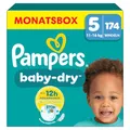 Produktbild: Pampers Baby-Dry Größe 5, 174 Windeln, 11kg-16kg, Bis zu 100% Auslaufschutz & Komfort die ganze Nacht