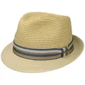 Produktbild: Stetson Licano Toyo Trilby Strohhut Herren Fedora UV-Schutzfaktor 40+ Ripsband Zweifarbig Krempe Frühjahr Sommer beige M (56-57 cm)