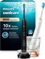 Produktbild: Philips Sonicare Elektrische Zahnbürste DiamondClean 9000 HX9914, Aufsteckbürsten: 2 St., DiamondClean Premium Schallzahnbürste, Doppelpack inkl. Ladeglas