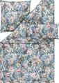 Produktbild: Estella Mako-Satin Bettwäsche Atelier Estera 155x220 + 1 x Kissen 80 x 80 + 1 x Kissen 40 x 80 Floral blautanne